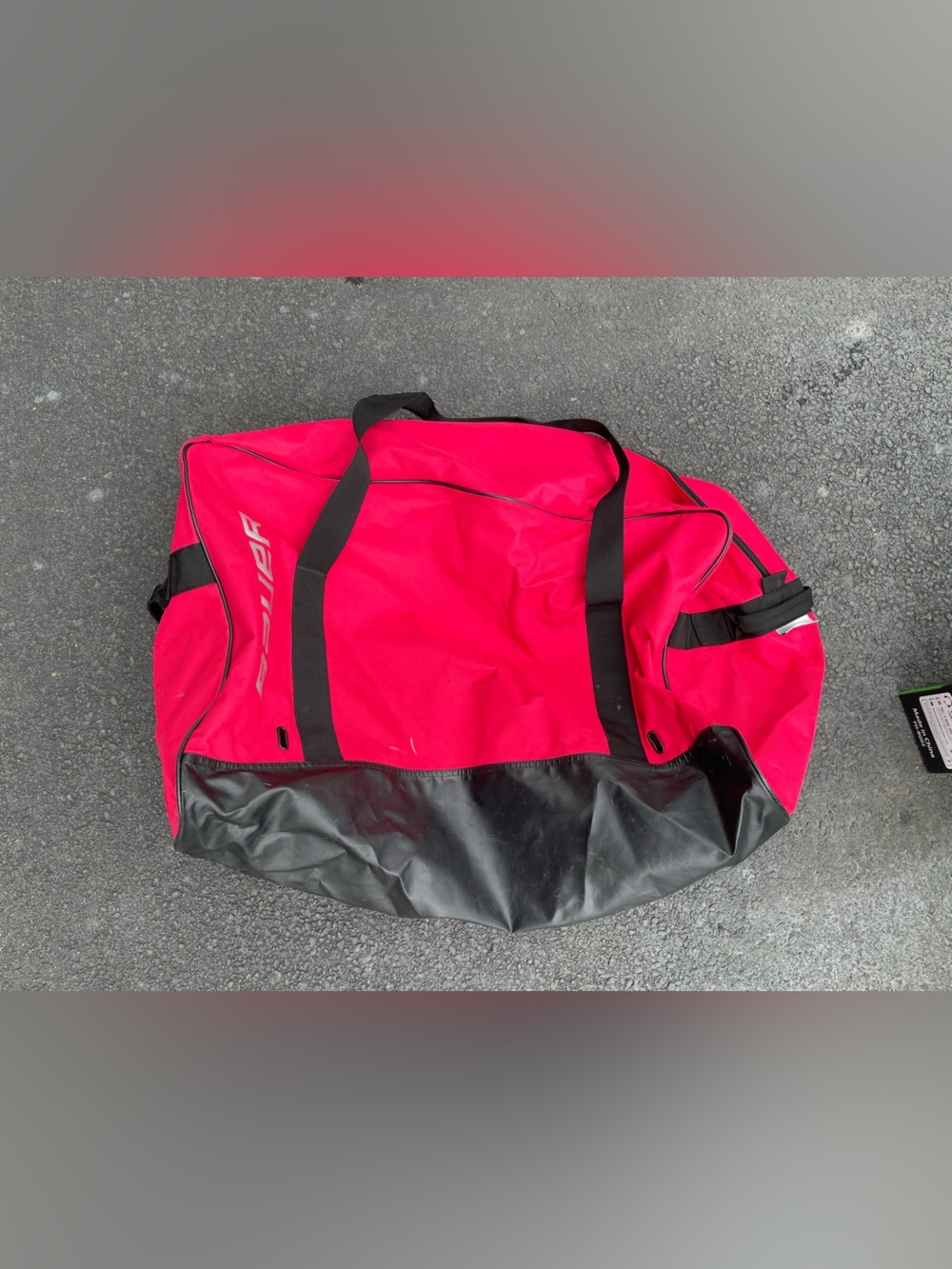 Bauer Red and Black Nylon Hockey Bag